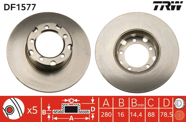 Brake Disc (Front axle)  Art. DF1577