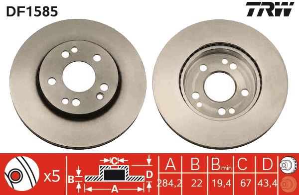 Brake Disc (Front axle)  Art. DF1585