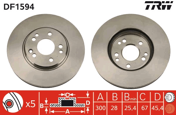 Brake Disc (Front axle)  Art. DF1594