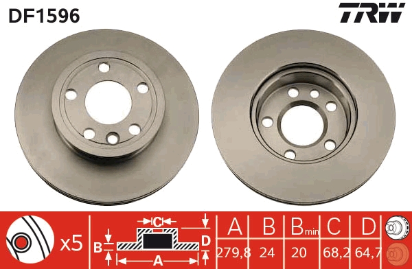 Brake Disc (Front axle)  Art. DF1596