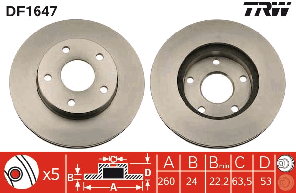 Brake Disc (Front axle)  Art. DF1647