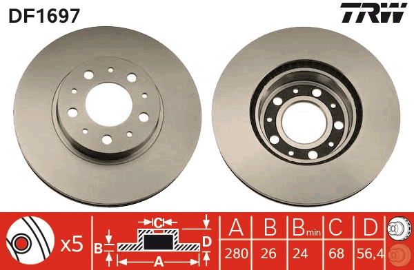 Brake Disc (Front axle)  Art. DF1697