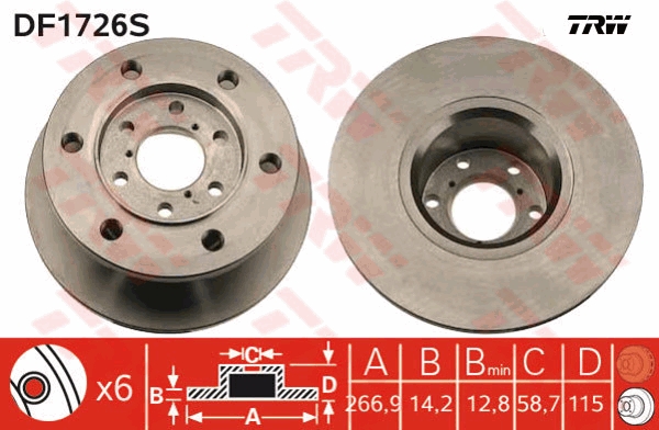 Brake Disc (Front axle)  Art. DF1726S