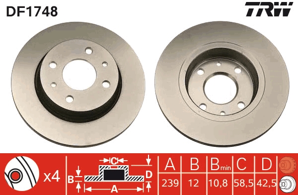 Brake Disc (Front axle)  Art. DF1748