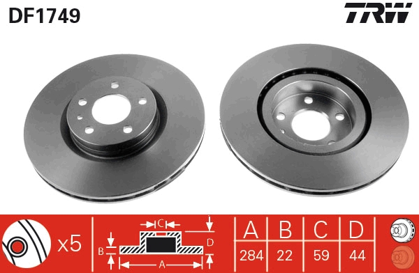 Brake Disc (Front axle)  Art. DF1749