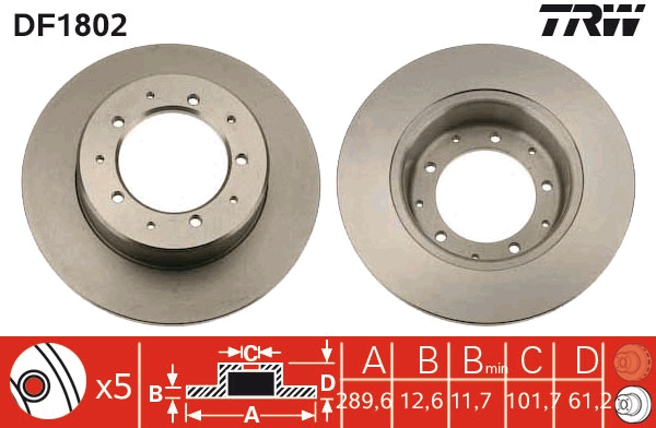 Brake Disc (Rear axle)  Art. DF1802