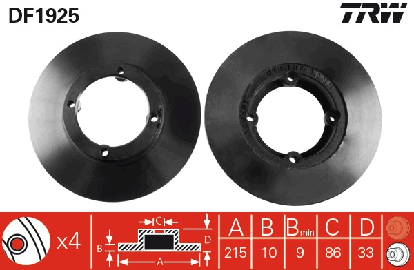 Brake Disc (Front axle)  Art. DF1925