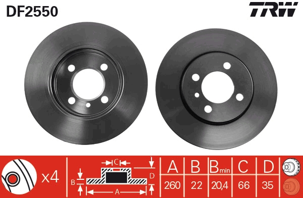 Brake Disc (Front axle)  Art. DF2550