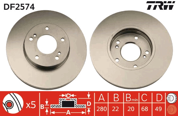 Brake Disc (Front axle)  Art. DF2574