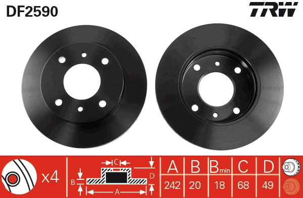 Brake Disc (Front axle)  Art. DF2590