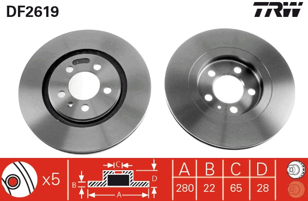 Brake Disc (Front axle)  Art. DF2619