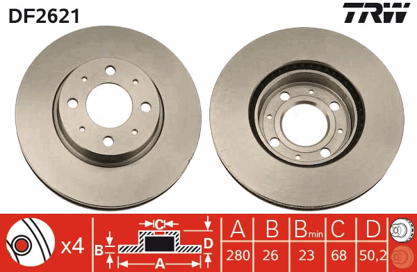 Brake Disc (Front axle)  Art. DF2621