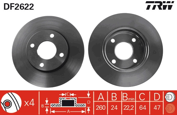 Brake Disc (Front axle)  Art. DF2622