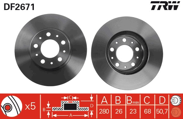 Brake Disc (Front axle)  Art. DF2671