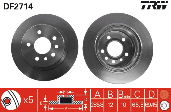 Brake Disc (Rear axle)  Art. DF2714