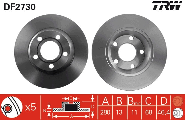 Brake Disc (Front axle)  Art. DF2730