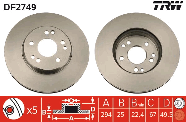 Brake Disc (Front axle)  Art. DF2749