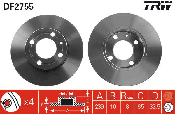 Brake Disc (Front axle)  Art. DF2755