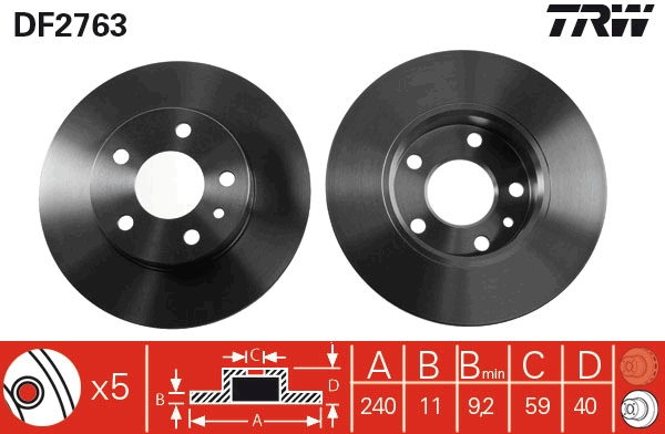 Brake Disc (Rear axle)  Art. DF2763