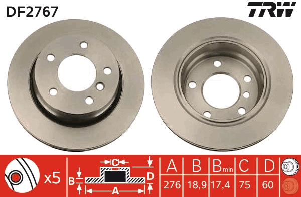 Brake Disc (Rear axle)  Art. DF2767