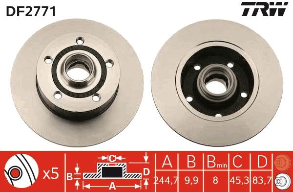 Brake Disc (Rear axle)  Art. DF2771