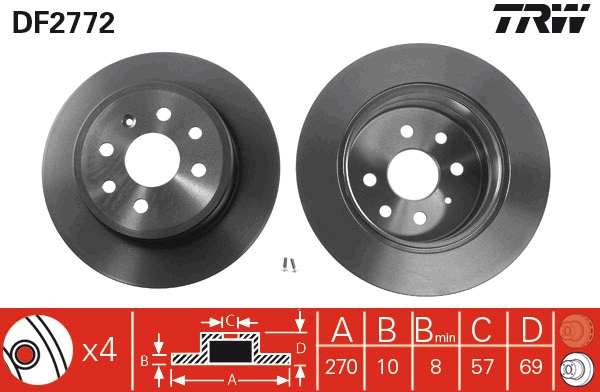 Brake Disc (Rear axle, lower, Inner)  Art. DF2772