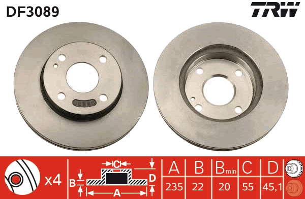 Brake Disc (Front axle)  Art. DF3089