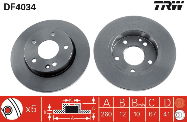 Brake Disc (Front axle)  Art. DF4034