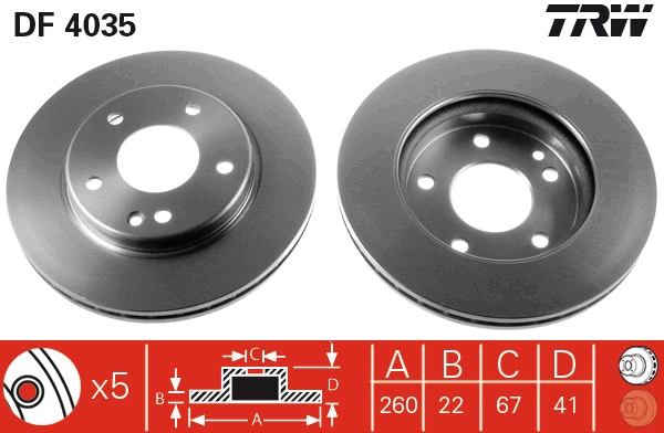 Brake Disc (Front axle)  Art. DF4035