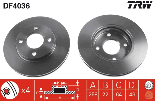 Brake Disc (Front axle)  Art. DF4036