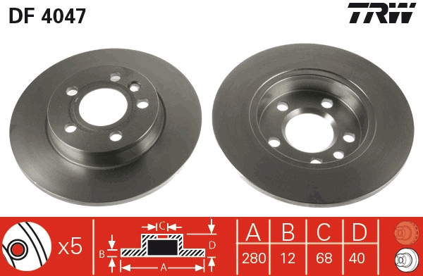 Brake Disc (Rear axle)  Art. DF4047