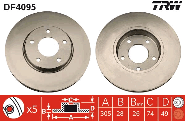 Brake Disc (Front axle)  Art. DF4095