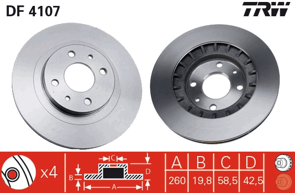 Brake Disc (Front axle)  Art. DF4107