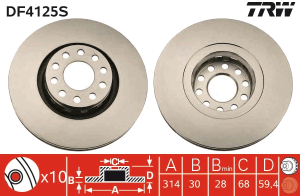 Brake Disc (Front axle)  Art. DF4125S