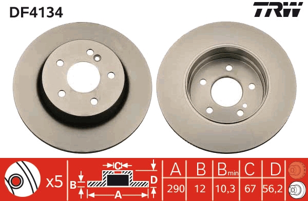 Brake Disc (Rear axle)  Art. DF4134