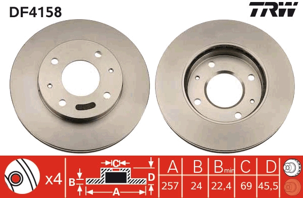 Brake Disc (Front axle)  Art. DF4158