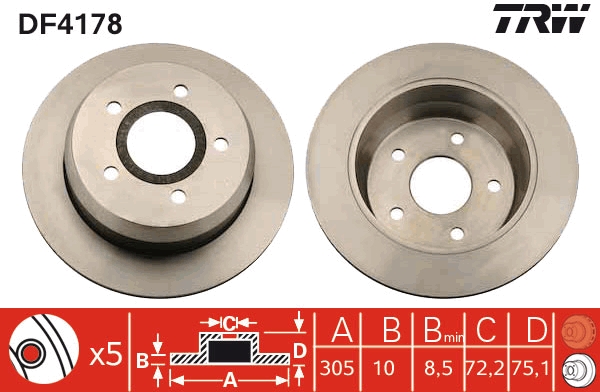 Brake Disc (Rear axle)  Art. DF4178