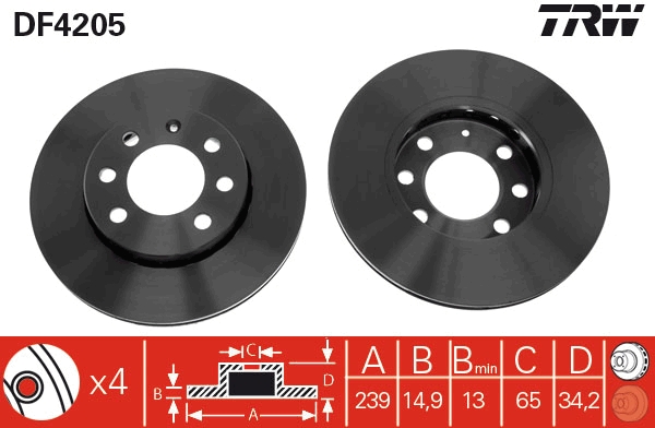 Brake Disc (Front axle)  Art. DF4205