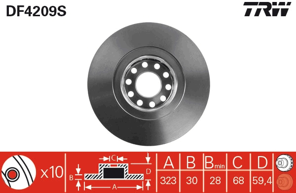 Brake Disc (Front axle)  Art. DF4209S