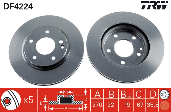 Brake Disc (Front axle)  Art. DF4224