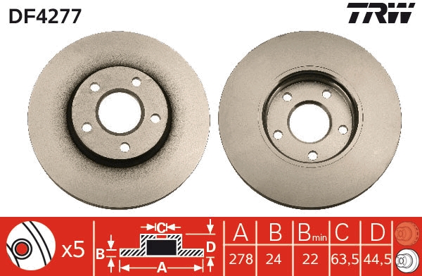 Brake Disc (Front axle)  Art. DF4277