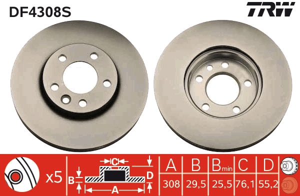 Brake Disc (Front axle)  Art. DF4308S