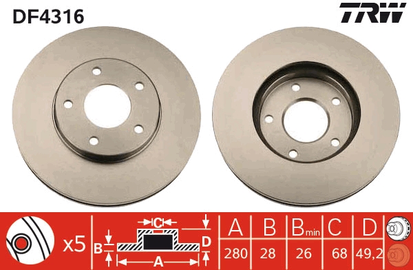 Brake Disc (Front axle)  Art. DF4316