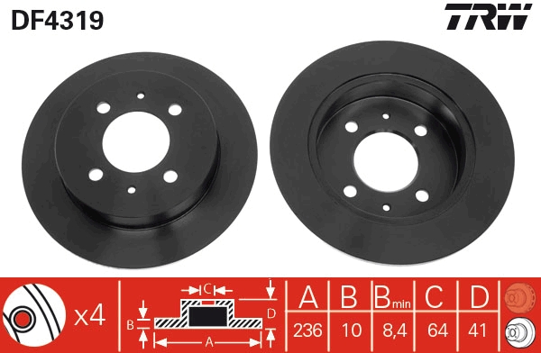 Brake Disc (Rear axle)  Art. DF4319