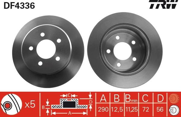 Brake Disc (Rear axle)  Art. DF4336