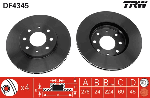 Brake Disc (Front axle)  Art. DF4345