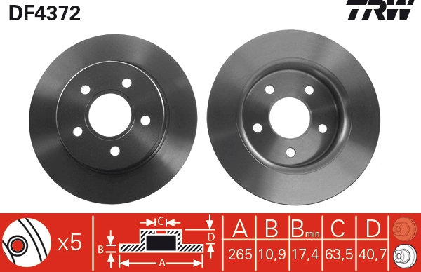 Brake Disc (Rear axle)  Art. DF4372