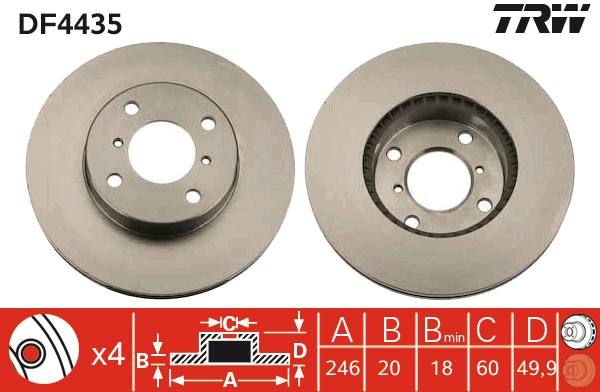 Brake Disc (Front axle)  Art. DF4435