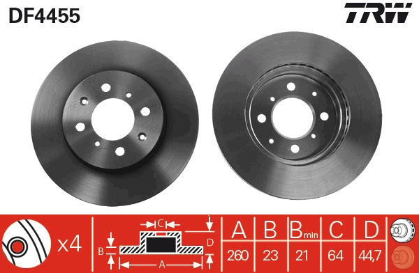 Brake Disc (Front axle)  Art. DF4455