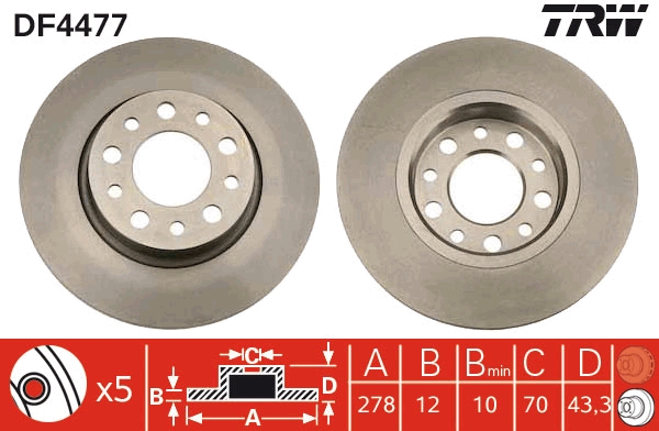 Brake Disc (Rear axle)  Art. DF4477